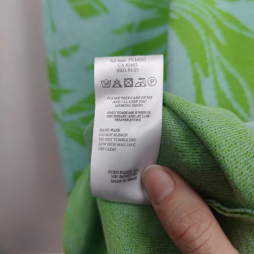 Paloma Wool Scorpia Dress Womens Small Green Blue Splash Print Keyhole Midi - Picture 8 of 11